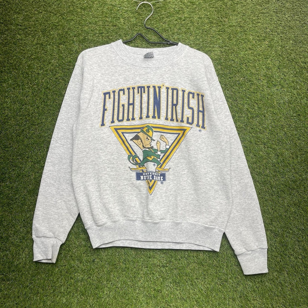 Vintage Notre Dame Fighting Irish Sweatshirt Mens Medium Crewneck USA Made 90s